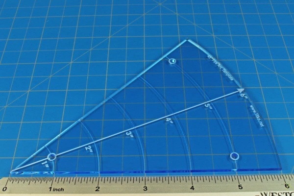 45 Fire Arc Template, Transparent Light Blue