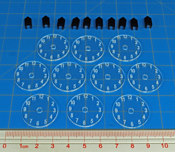 Standard Flight Stand Dials #1-12 with Pointers (10) - SPECIAL ORDER!