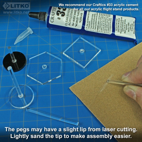 Flight Bases, 44x67mm (Round Corners), Dual Arc etching, 3mm hole, Clear (5) - SPECIAL ORDER!