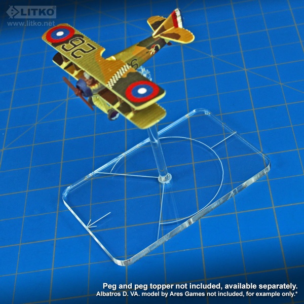 Flight Bases, 44x67mm (Round Corners), Rear Arc etching, 3mm hole, Clear (5) - SPECIAL ORDER!