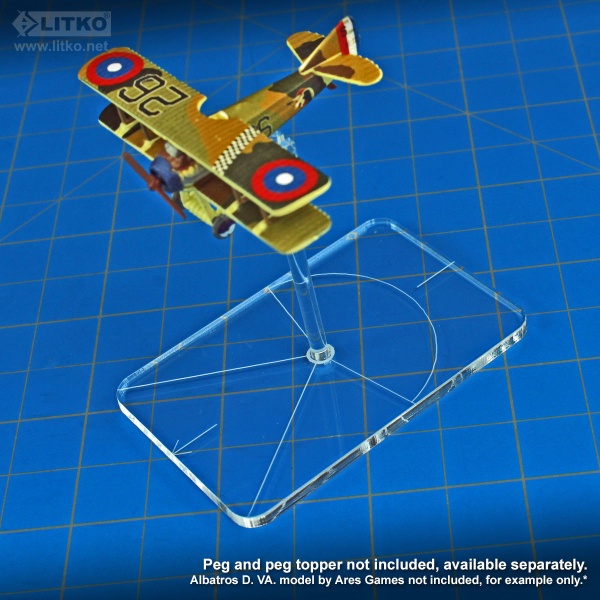 Flight Bases, 44x67mm (Round Corners), Allied Arc etching, 3mm hole, Clear (5) - SPECIAL ORDER!