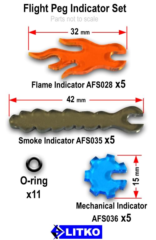 Standard Peg Flight Indicator Set, Multi-Colored (15)