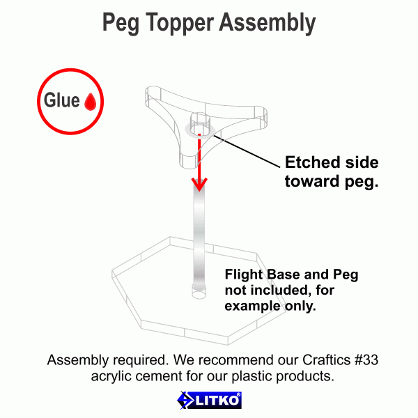 3-Prong Flight Stand Peg Topper (10) - SPECIAL ORDER!