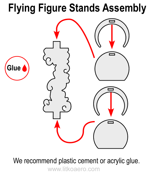 Flying Figure Stands, 25mm Round (2) - SPECIAL ORDER!