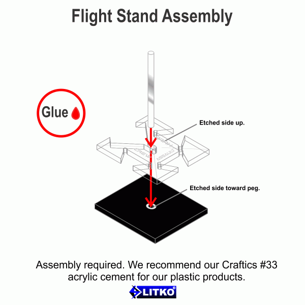 40mm Deluxe Flight Stands, Firestrom Armada, 2'' Peg (3) - SPECIAL ORDER!