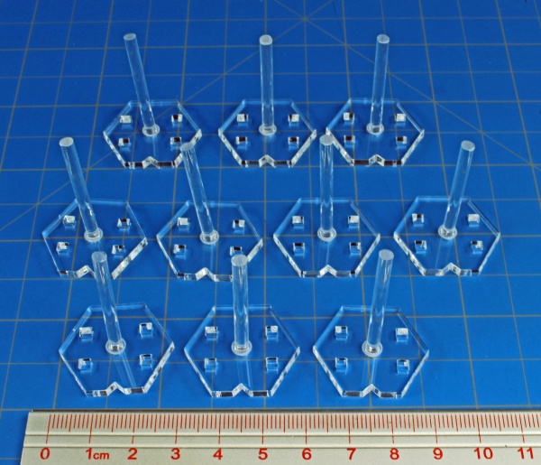 Sm Ship Flight Stands, Battleship Galaxies, 1.5'' Peg, Clear (10) - SPECIAL ORDER!