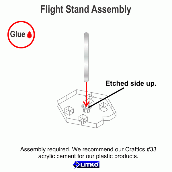 Sm Ship Flight Stands, Battleship Galaxies, 1.5'' Peg, Clear (10) - SPECIAL ORDER!