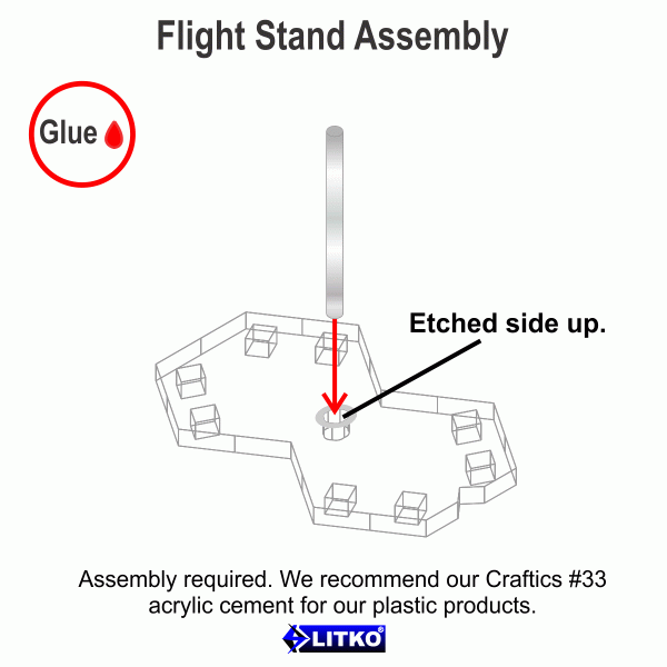 Med Ship Flight Stands, Battleship Galaxies, 1.5'' Peg, Clear (5) - SPECIAL ORDER!