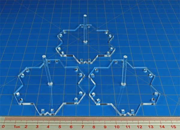 Lrg Ship Flight Stands, Battleship Galaxies, 1.5'' Peg, Clear (3) - SPECIAL ORDER!