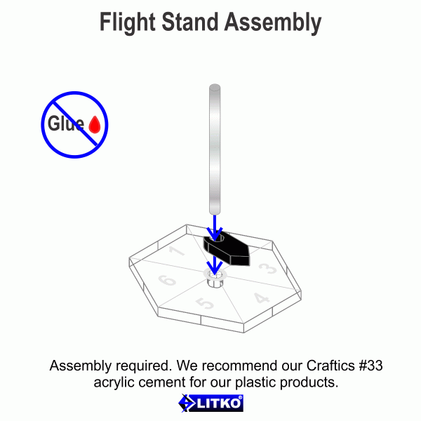 1.25'' Flight Stand Compatible with Angels Air Combat Game, 1.5'' Peg (5) - SPECIAL ORDER!