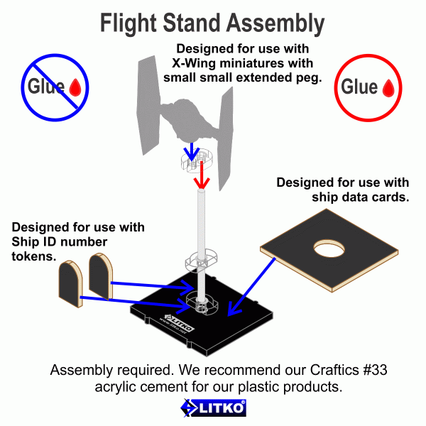 Space Fighter Deluxe Flight Stand (Standard Ship), Black - SPECIAL ORDER!