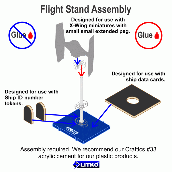 Space Fighter Deluxe Flight Stand (Standard Ship), Blue - SPECIAL ORDER!