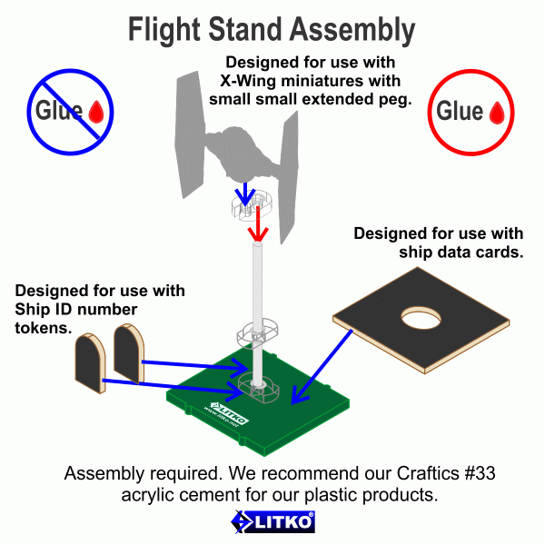 Space Fighter Deluxe Flight Stand (Standard Ship), Green - SPECIAL ORDER!