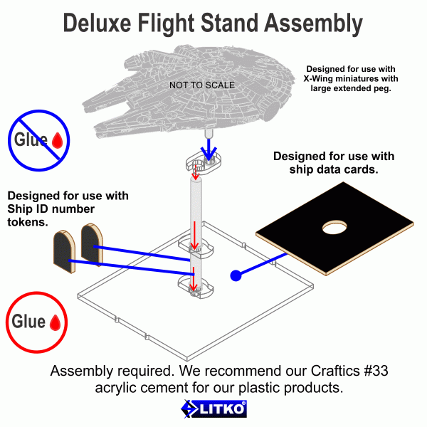 Space Fighter Deluxe Flight Stand (Large Ship), Clear - SPECIAL ORDER!