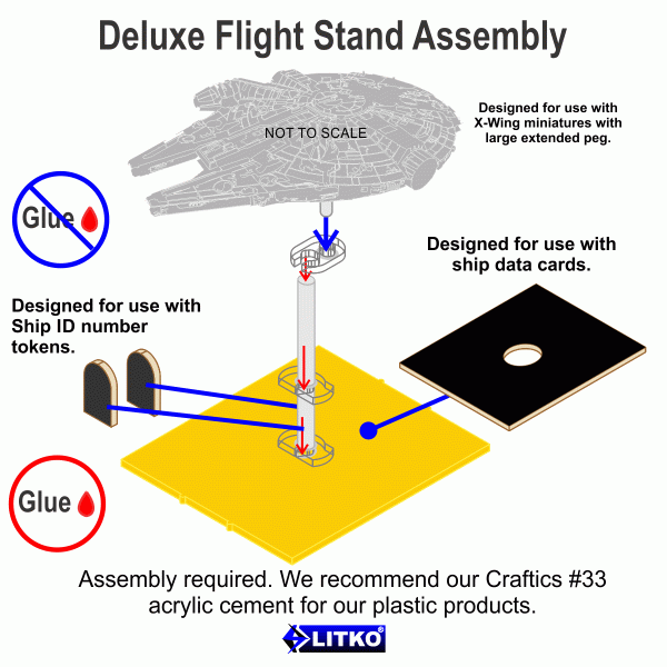 Space Fighter Deluxe Flight Stand (Large Ship), Gold - SPECIAL ORDER!