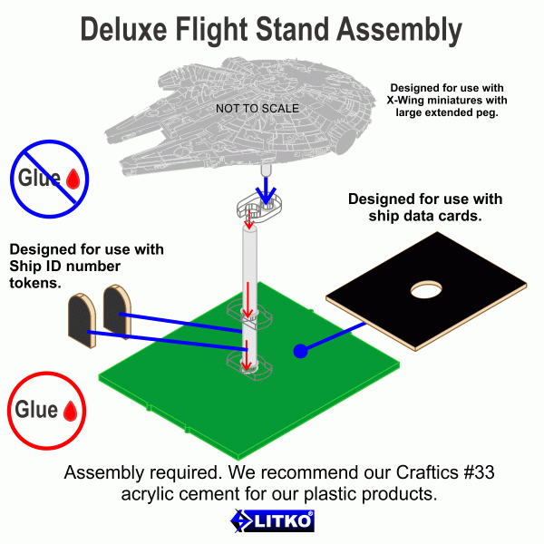 Space Fighter Deluxe Flight Stand (Large Ship), Green - SPECIAL ORDER!