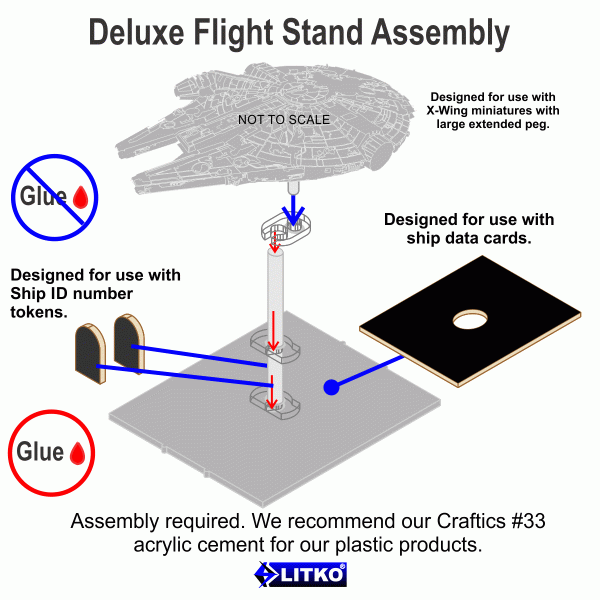 Space Fighter Deluxe Flight Stand (Large Ship), Grey - SPECIAL ORDER!