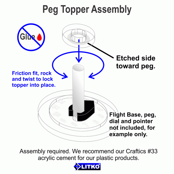 Heavy Duty Flight Stand Peg Toppers, Clear (10) - SPECIAL ORDER!