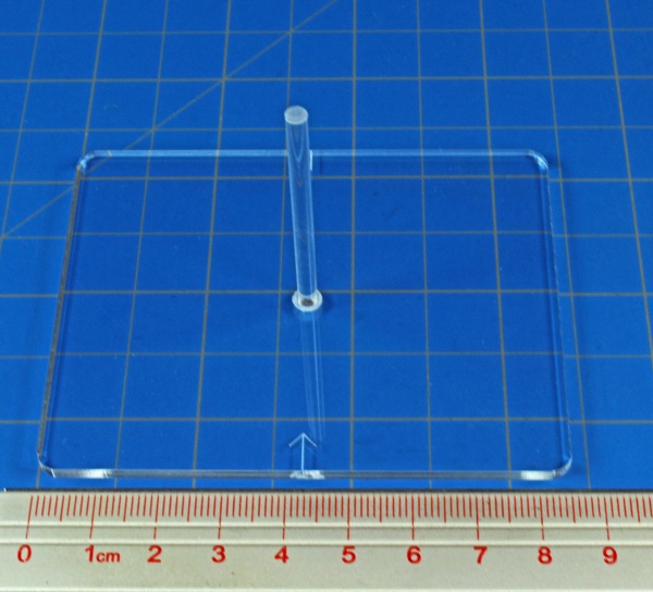 Flight Stand, 67x87mm (Rounded Corners), WoG etching, 2'' Peg, Clear - SPECIAL ORDER!