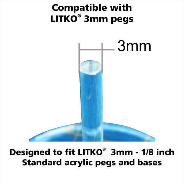 Flight Stand, 67x87mm (Rounded Corners), WoG etching, 2'' Peg, Clear - SPECIAL ORDER!