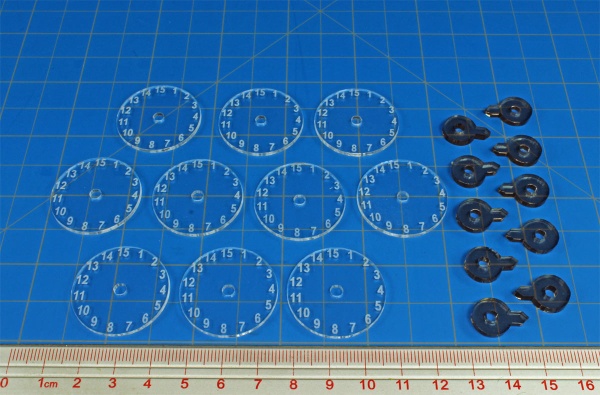 Standard Flight Stand Dials #1-15 with Pointers (10) - SPECIAL ORDER!