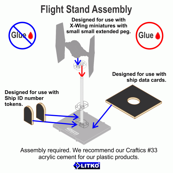 Space Fighter Deluxe Flight Stand (Standard Ship), Grey (10) - SPECIAL ORDER!