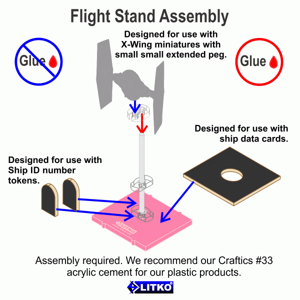 Space Fighter Deluxe Flight Stand (Standard Ship), Pink (10) - SPECIAL ORDER!