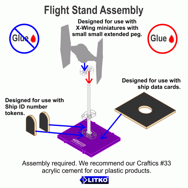 Space Fighter Deluxe Flight Stand (Standard Ship), Purple (10) - SPECIAL ORDER!