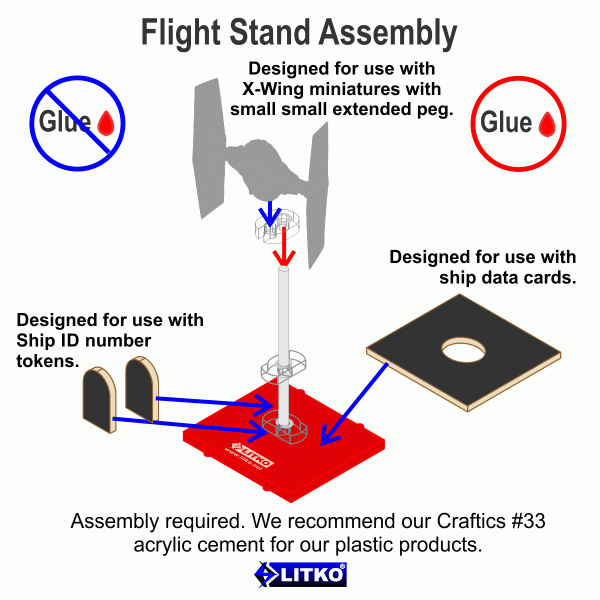 Space Fighter Deluxe Flight Stand (Standard Ship), Red (10) - SPECIAL ORDER!