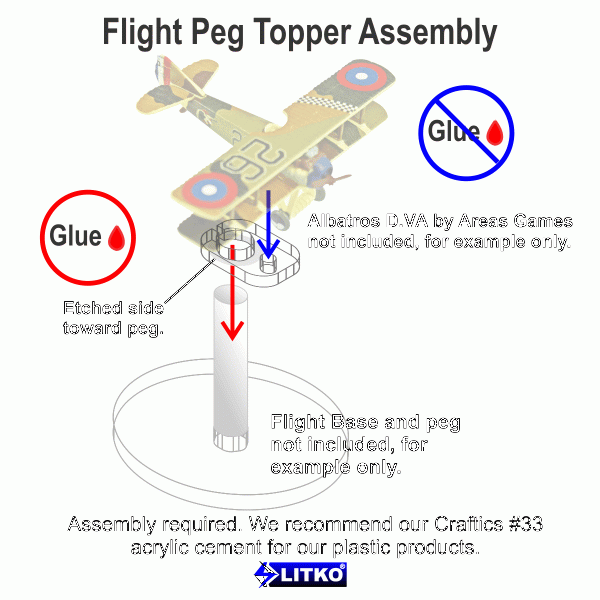 Heavy Duty Flight Stand Peg Toppers, WoG Planes (5) - SPECIAL ORDER!