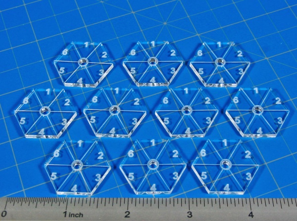 STARFIRE 1'' Hex Flight Bases, Clear (10) - SPECIAL ORDER!