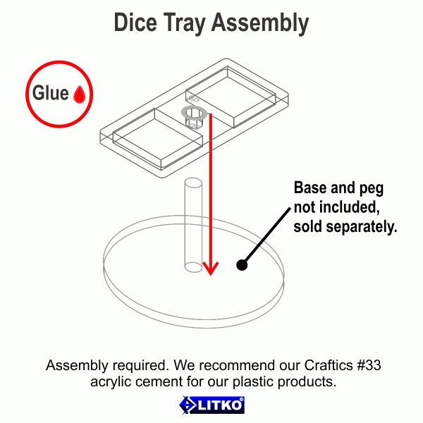 Flight Stand Dice Tray for 2-12mm D6, Clear (5) - SPECIAL ORDER!