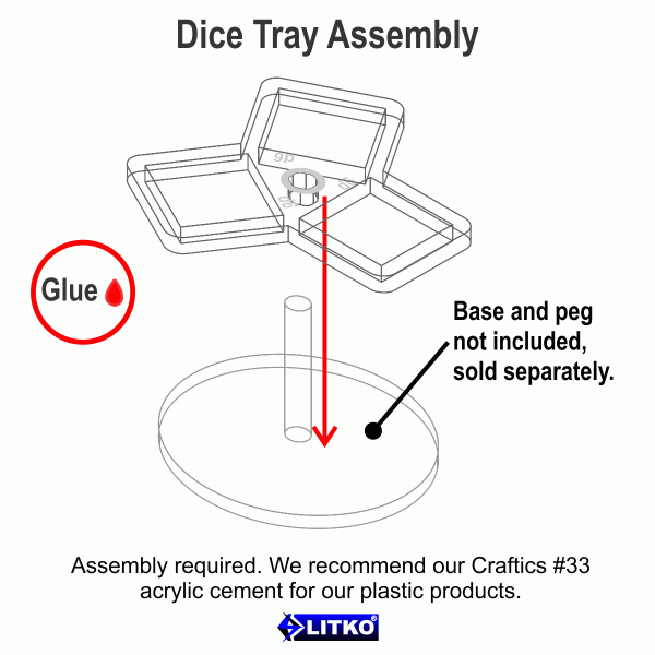 Flight Stand Dice Tray for 3-12mm D6, Clear (5) - SPECIAL ORDER!