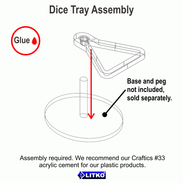 Flight Stand Dice Tray for D4 Dice, Clear (5) - SPECIAL ORDER!