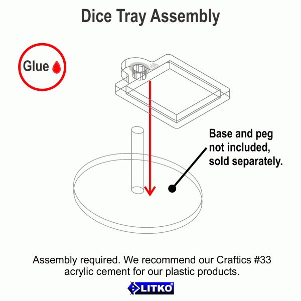 Flight Stand Dice Tray for 16mm D6 Dice, Clear (5) - SPECIAL ORDER!