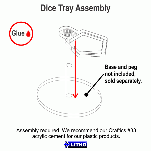 Flight Stand Dice Tray for D12 Dice, Clear (5) - SPECIAL ORDER!