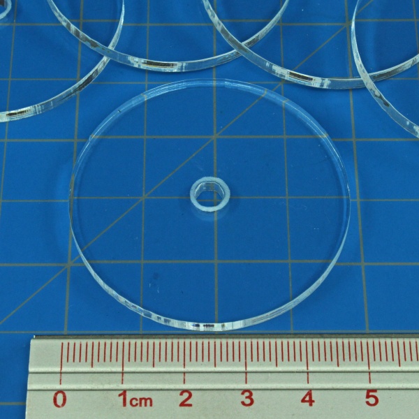 Heavy Duty Flight Bases, Circular, 50mm, 3mm Clear (5) - SPECIAL ORDER!