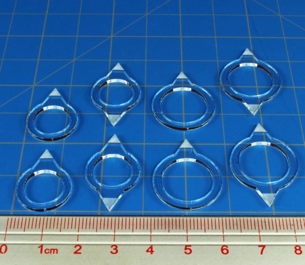 Space Fighter 2nd Ed Turret Pointer Set, 1.5mm Clear (8) - SPECIAL ORDER!