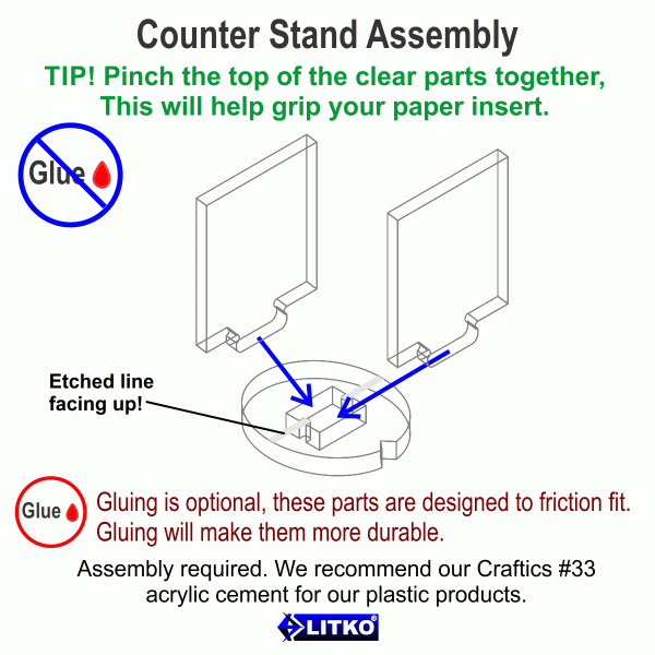 1/2'' Wargame Counter Stands, Clear (10) - SPECIAL ORDER!