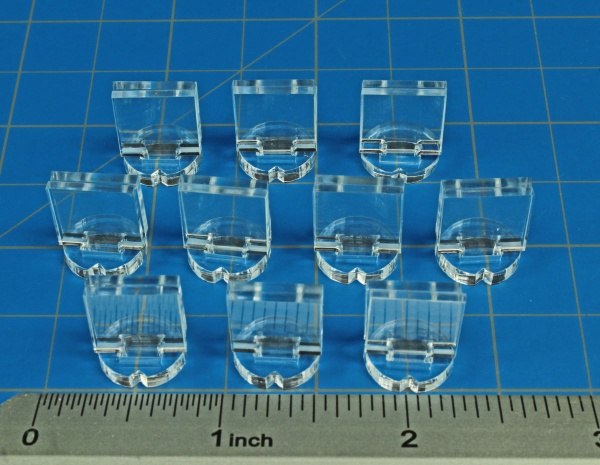 1/2'' Wargame Counter Stands, Clear (10) - SPECIAL ORDER!