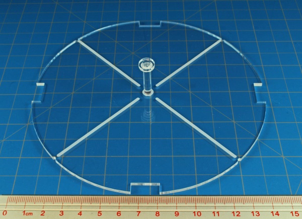 150mm Circular Notched Tank HD Flight Stand, SW: Legion, 3mm Clear - SPECIAL ORDER!