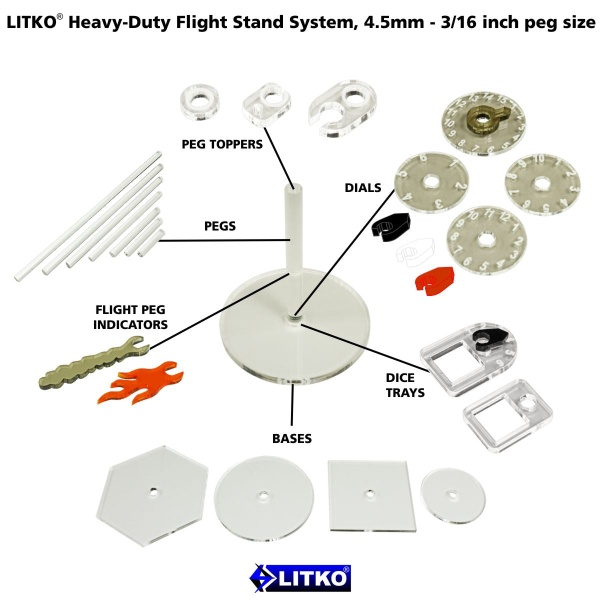 100mm Circle Flight Stands with 4'' HD pegs, 3mm Clear (2) - SPECIAL ORDER!