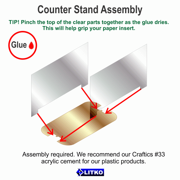 1x2'' Rectangular Base Paper Figure Stand, 2x1'' Tall Slot (5) - SPECIAL ORDER!