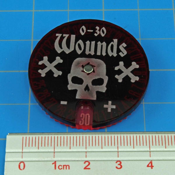 Wound Dial Numbered 0-30 Fluorescent Pink & Translucent Red - SPECIAL ORDER!