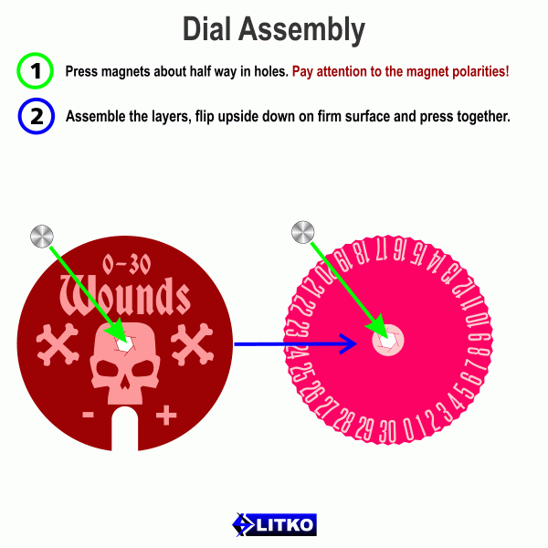 Wound Dial Numbered 0-30 Fluorescent Pink & Translucent Red - SPECIAL ORDER!