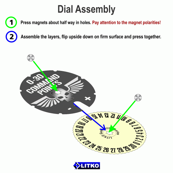 Command Points Dial # 0-30 Compatible with WHv8, Translucent Grey & Ivory - SPECIAL ORDER!