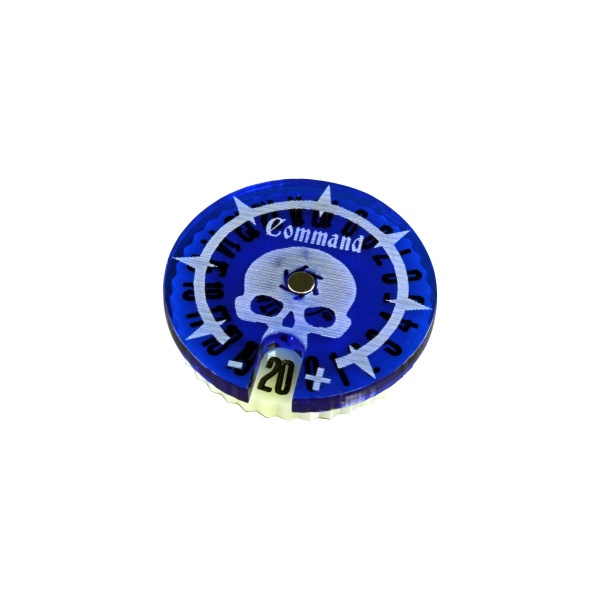 Command Points Dial Numbered #0-20, AoS: 2nd Ed, Translucent Blue & Ivory - SPECIAL ORDER!