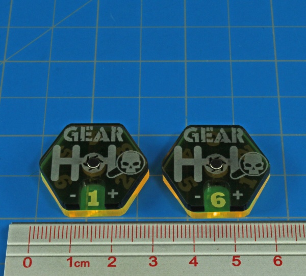 Gear Dials, Gaslands, Translucent Grey & Fluorescent Yellow (2) - SPECIAL ORDER!