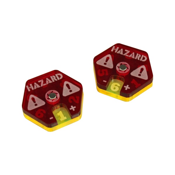 Hazard Dials, Gaslands, Translucent Red & Fluorescent Yellow (2) - SPECIAL ORDER!