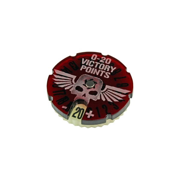 Victory Point Dial #0-20, WHv8, Translucent Red & Ivory - SPECIAL ORDER!